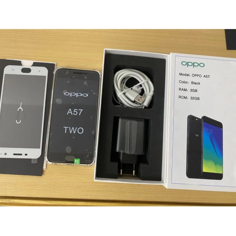 Refurbished OPPO A57 Black Color Fingerprint 3+32GB Dual SIM Fingerprint Expandable Storage Google System 2900mAh 13MP Rear Camera 16MP Front Camera