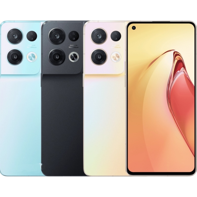 Refurbished Phone OPPO Reno 8 Pro 5G 6.62'' 128/256GB Dual SIM 120Hz AMOLED Screen 4500mAh 80W Charge 50+ 8+2MP(Main Camera) 32MP Front Camera MTK 8100