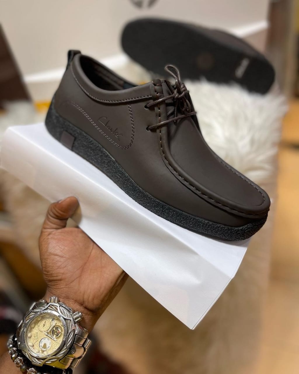 High Quality Clarks Leather Men's Shoes Wallabees