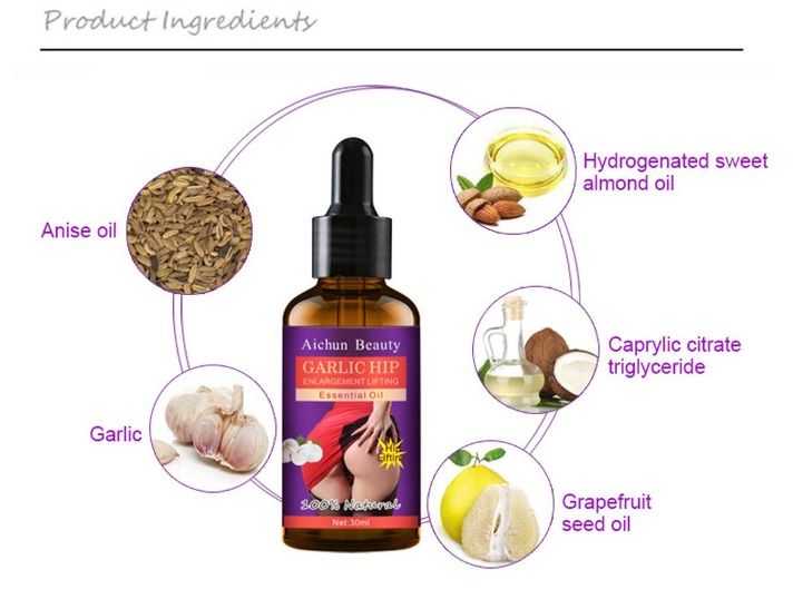 Butt & Hips enlargement oil cream Garlic Hip Lift Up Ass Oil Buttocks Enhancement Big Butt Hips Enlargement butt booster Cream 30ml As Picture 30ml 1 PC (30ML)