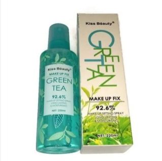 Kiss Beauty Make Up Fixing 3 in 1 Setting Spray Moisturizing With Green Tea Non Sticky For Beautiful Glowing Face Sets Make Up In Place Lasting Hydrates Face With Vitamin E Setting.
