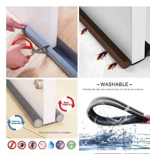 Waterproof door Sealer, Draught Excluder Stopper Door Bottom Guard Double Silicone Rubber Seal Dustproof Soundproof