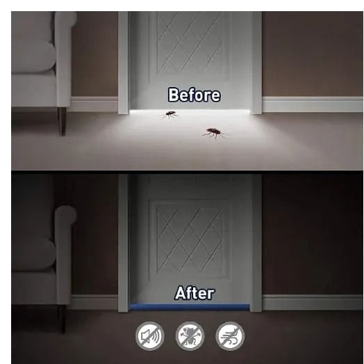 Waterproof door Sealer, Draught Excluder Stopper Door Bottom Guard Double Silicone Rubber Seal Dustproof Soundproof