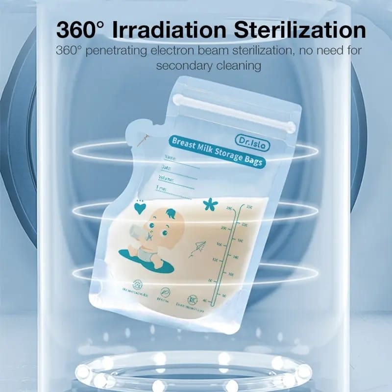 30Pcs 250ml Pre-Sterilised Breast Milk Storage Freezer Bags