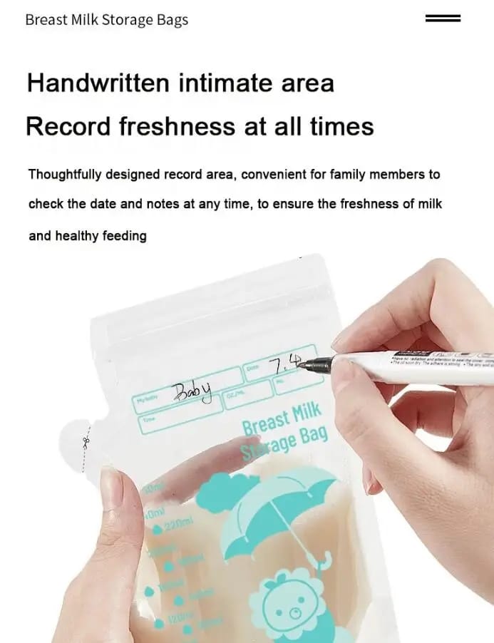30Pcs 250ml Pre-Sterilised Breast Milk Storage Freezer Bags