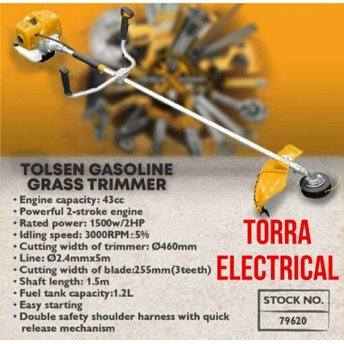 Tolsen Grass Trimmer Petrol Brush Cutter Line Trimmer