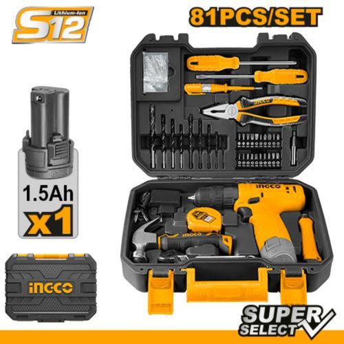 Ingco 81pcs Tools Set HKTHP10811 Cordless Drill Tools Set