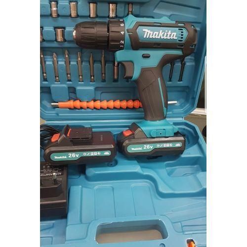 Makita 26V Cordless Accessories 2 Battery Electric Drill With LED Tool Set
