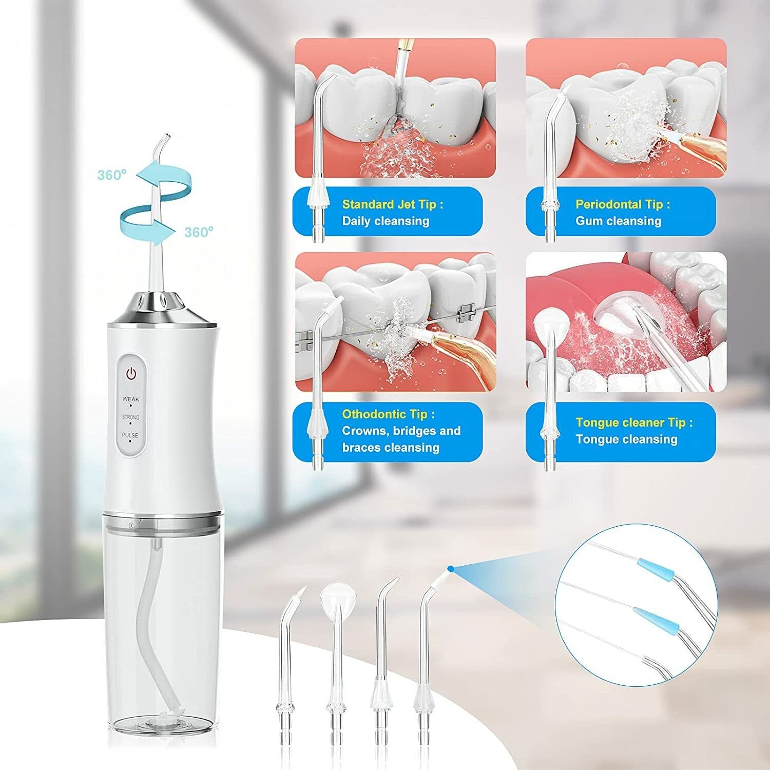 Oral Irrigator Portable Dental Teeth Cleaner Water Flosser Powerful Mouth Washing Machine