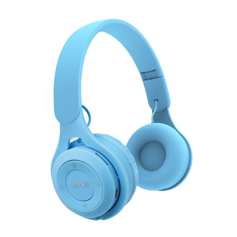 Stereo Bluetooth Headphones Wireless Bass Sound Headsets Noise-Reduction Earphones TF card Supported Foldable Headphones Macaron Color Headphones
