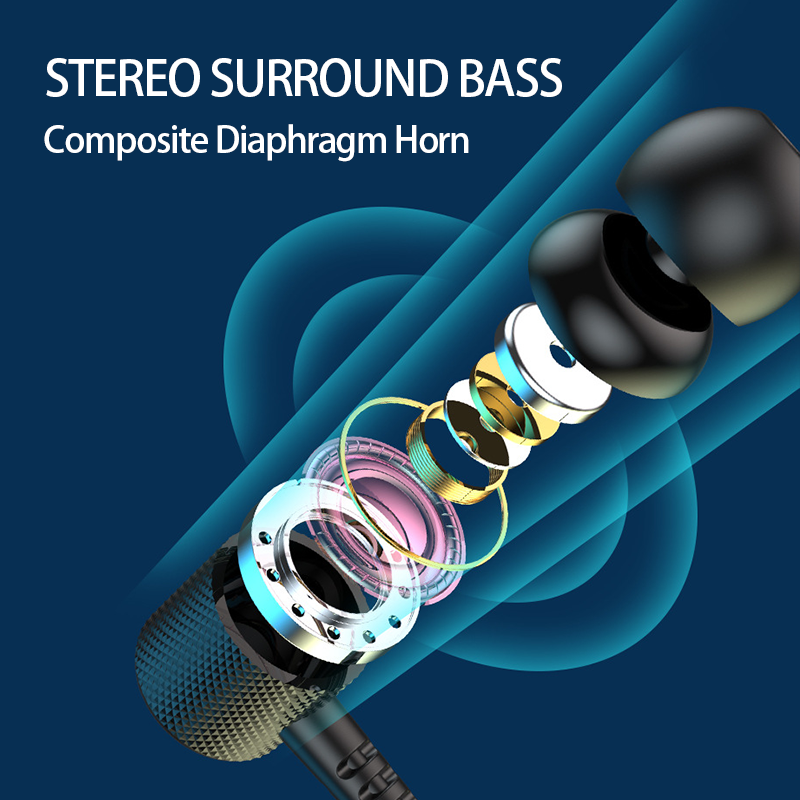 Newly Launched Wireless Neckband Earphones Bluetooth Earphones Powerful Bass Stereo Surround Sound Headphones Comfortable to wear