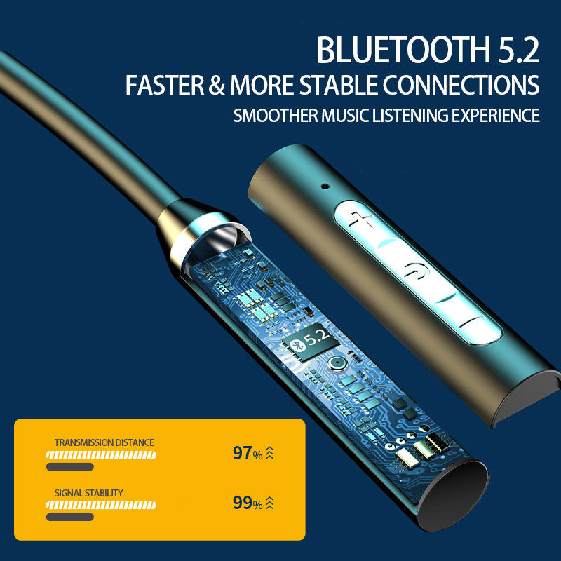 Newly Launched Wireless Neckband Earphones Bluetooth Earphones Powerful Bass Stereo Surround Sound Headphones Comfortable to wear