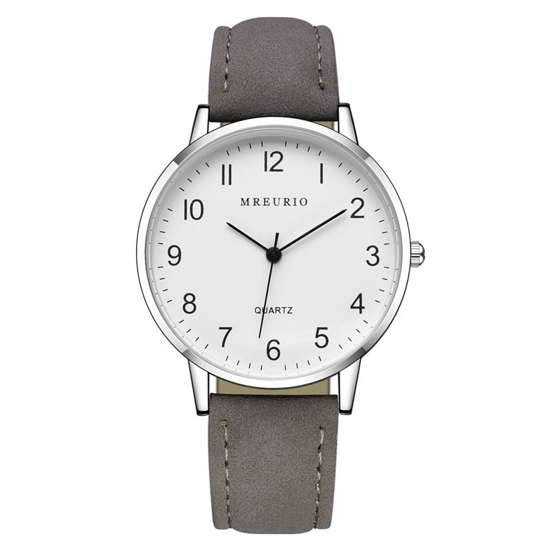 Ultra Thin Dial Watch Minimalist Style Couple Watch Leather Wristband Couple Watch Simplicity Business Watch