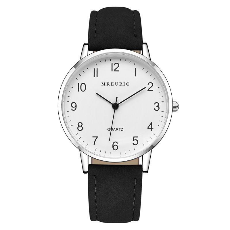 Ultra Thin Dial Watch Minimalist Style Couple Watch Leather Wristband Couple Watch Simplicity Business Watch