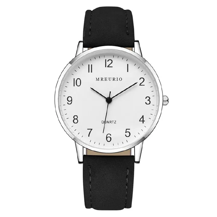 Ultra Thin Dial Watch Minimalist Style Couple Watch Leather Wristband Couple Watch Simplicity Business Watch