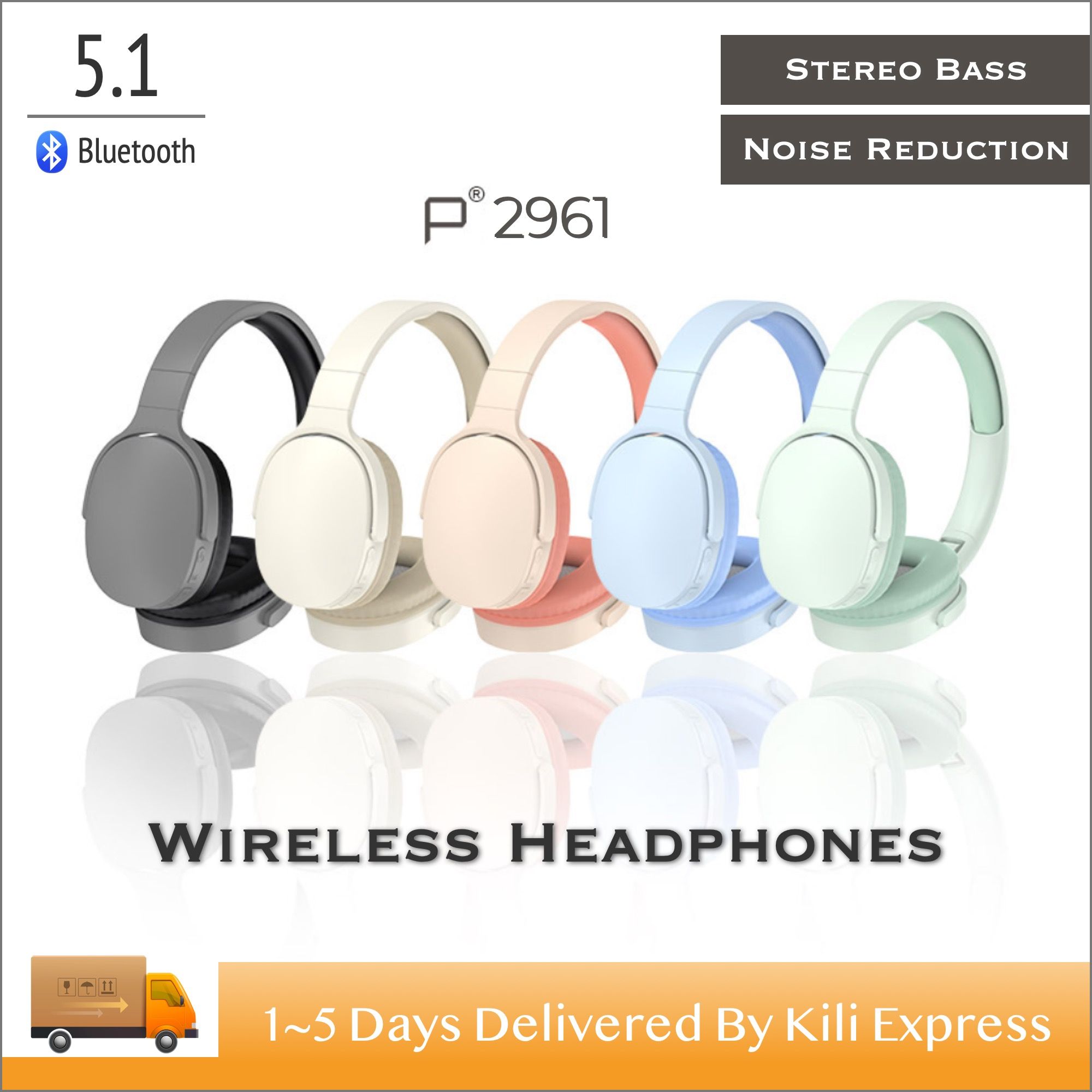 [Best-Selling] Soyto P2961 Wireless Bluetooth Headphone Noise-Cancellation Headsets Stereo Sound Heavy Bass Earphones with Mic TF card Supported for Phones and PC
