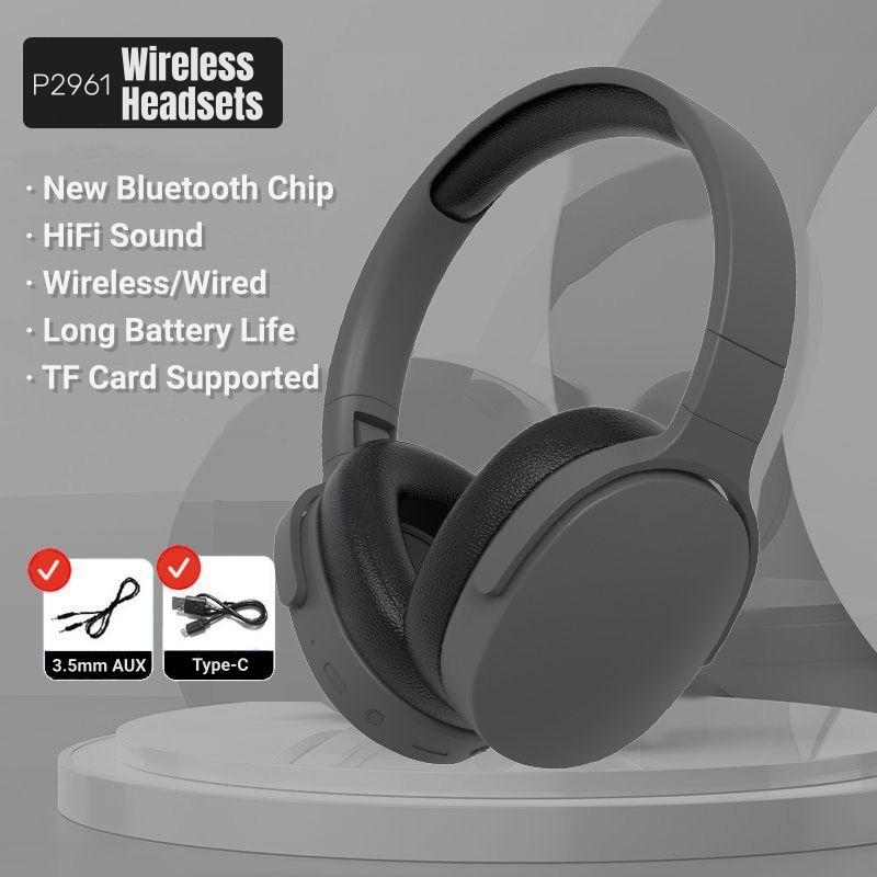[Best-Selling] Soyto P2961 Wireless Bluetooth Headphone Noise-Cancellation Headsets Stereo Sound Heavy Bass Earphones with Mic TF card Supported for Phones and PC