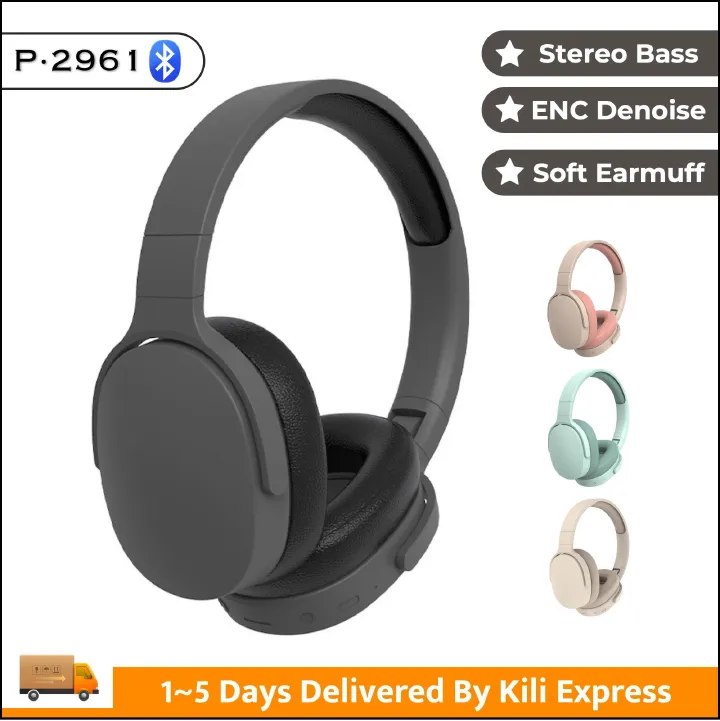 [Best-Selling] Soyto P2961 Wireless Bluetooth Headphone Noise-Cancellation Headsets Stereo Sound Heavy Bass Earphones with Mic TF card Supported for Phones and PC