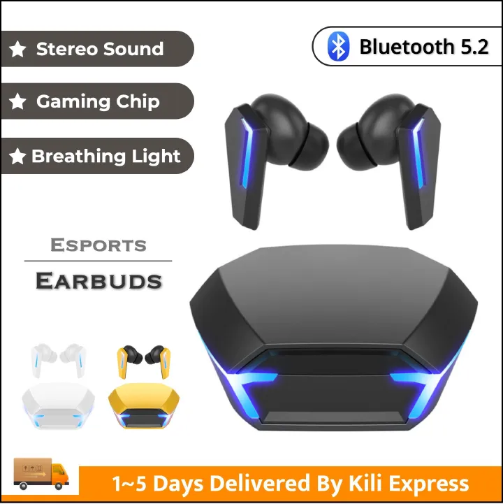 M10 TWS Earphones Wireless Bluetooth Earphones Stere Esports Gaming Earbuds with Atmosphere Light Noise Cancelling Earphones IP68 Waterproof Dust-proof Earphones for iOS Android PC