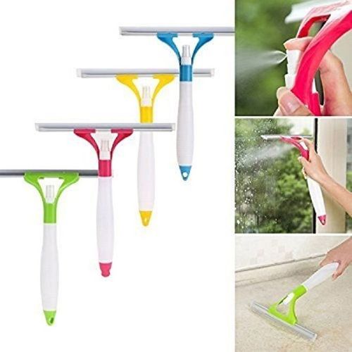 2 In 1 Glass Window Cleaner Brush Clean Scraper With Auto Soap Spray 2 in 1 design allowing you to clean and also spray Comfortable Handle Easy