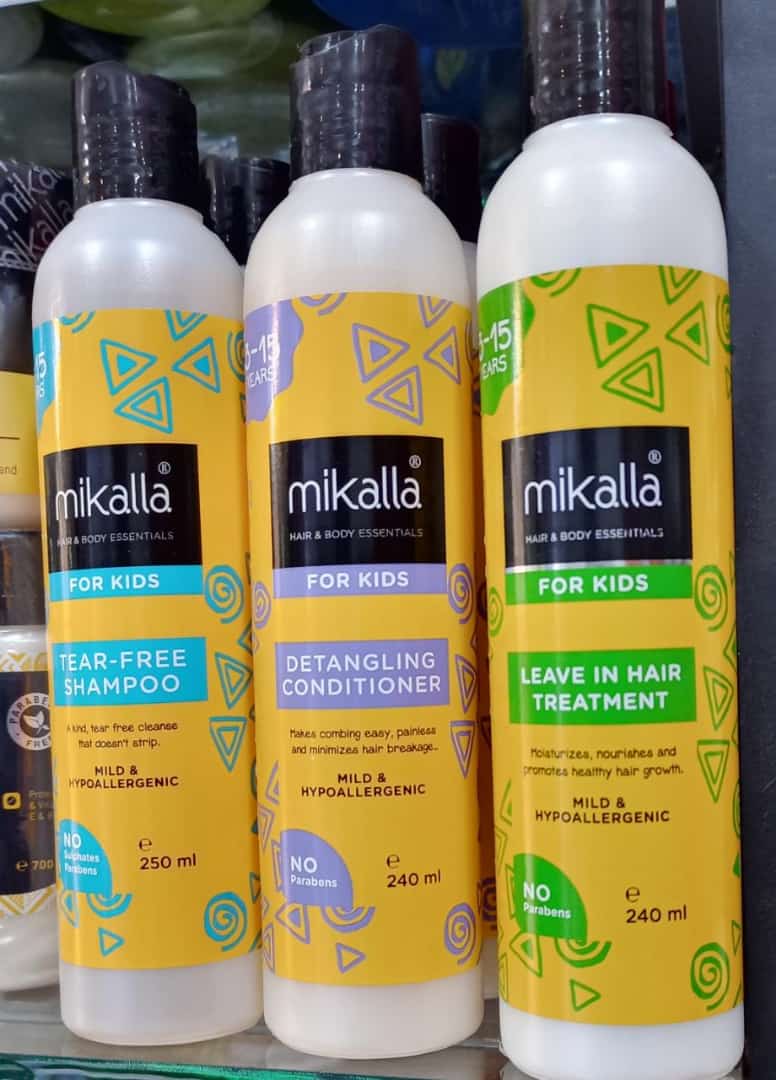Mikalla For Kids Tear Free Shampoo + Detangling Conditioner + leave in treatment