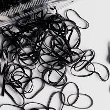 Black Mini Hair Rubber Bands/ Hair Bands- 100pcs