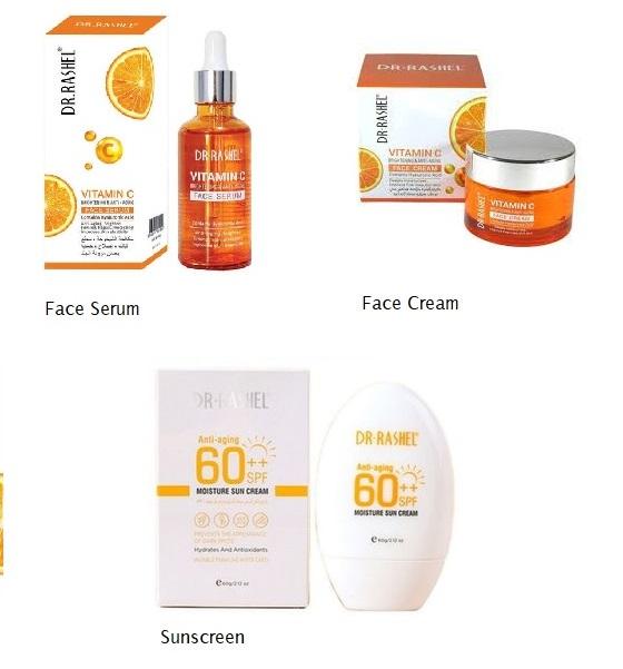 Dr. Rashel Brightening & Anti-Aging Face Cream + Face Serum + Sunscreen