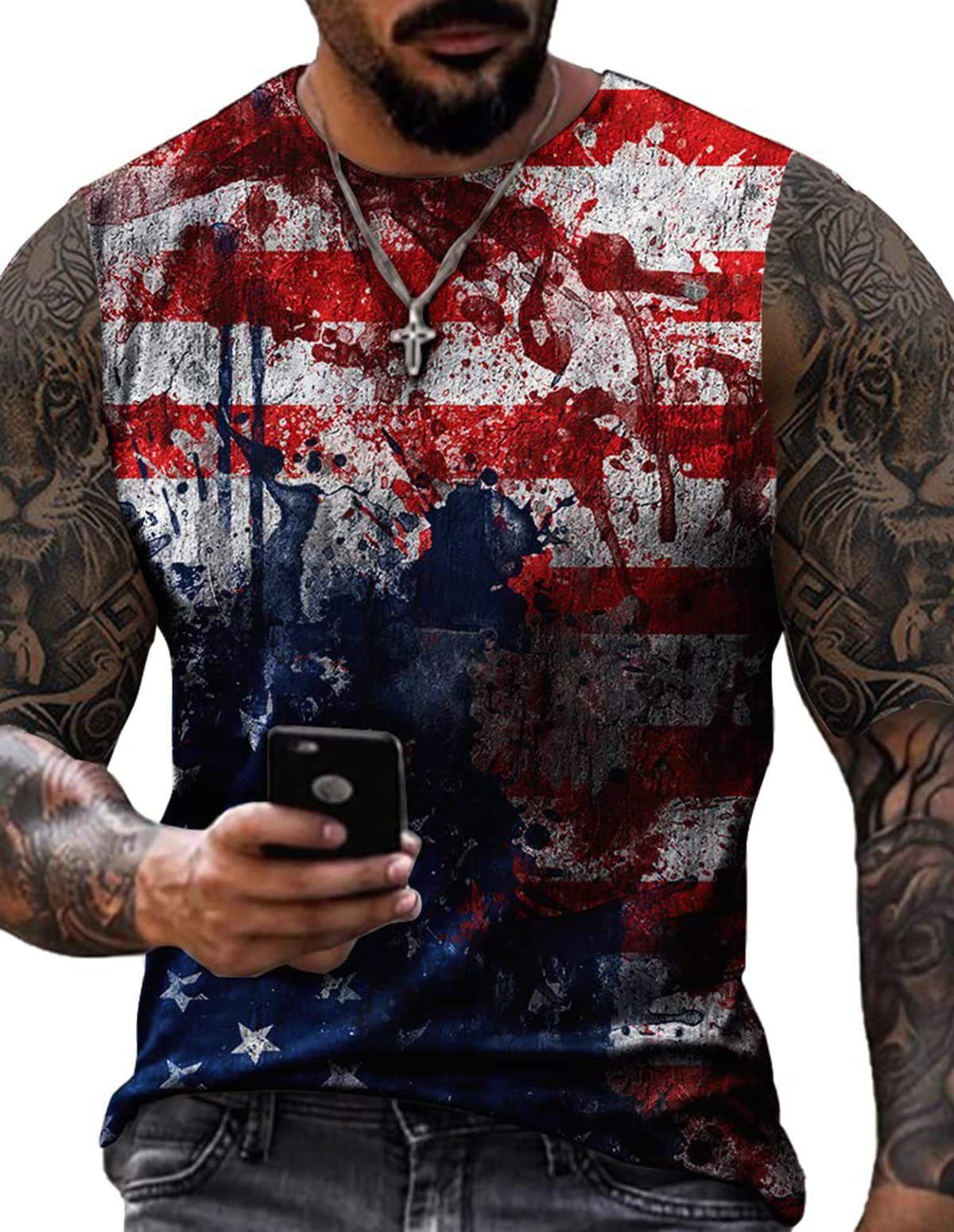 Mens Shirts Muscle Tank Top Sleeveless Graphic Gym Workout Shirt