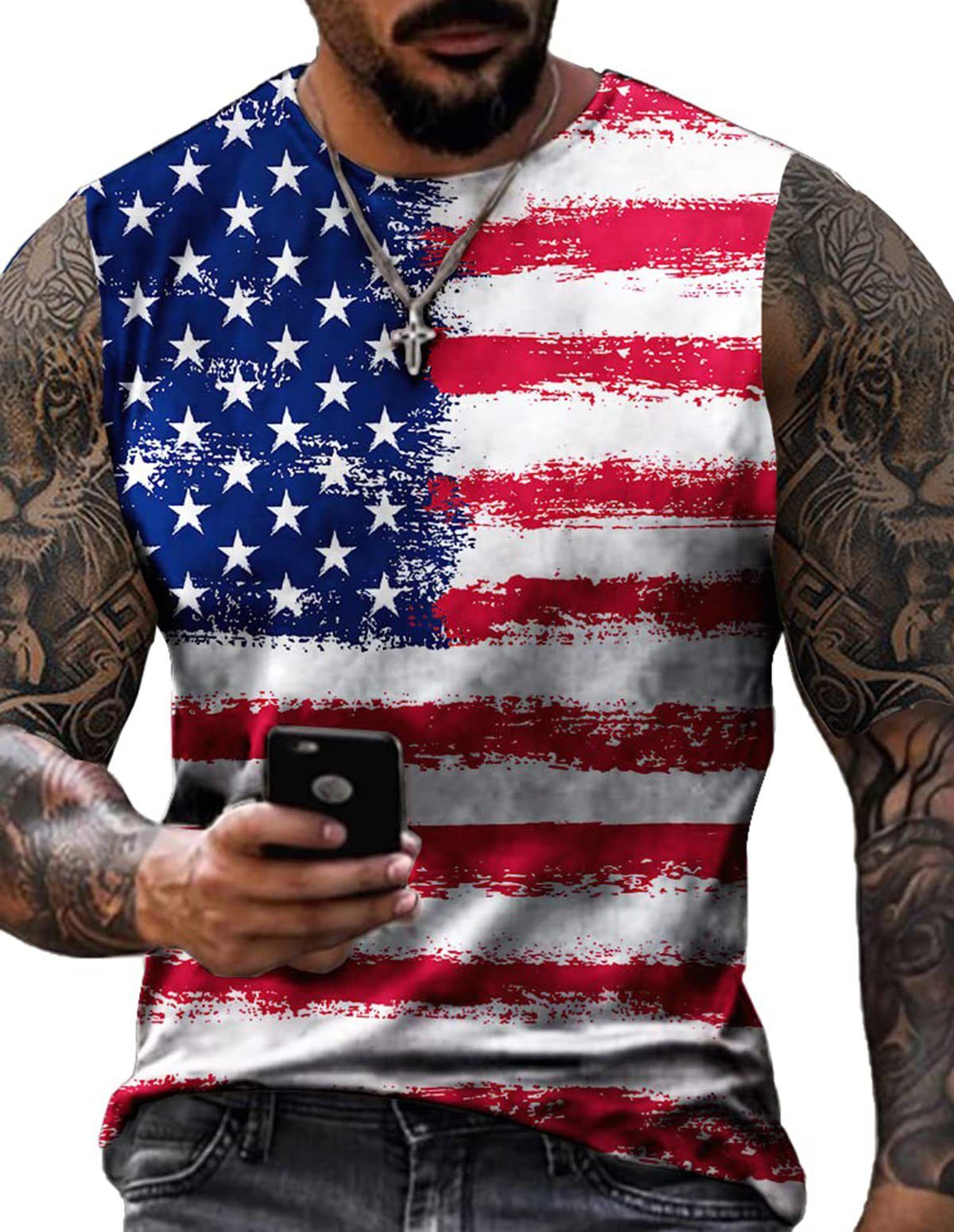 Mens Shirts Muscle Tank Top Sleeveless Graphic Gym Workout Shirt