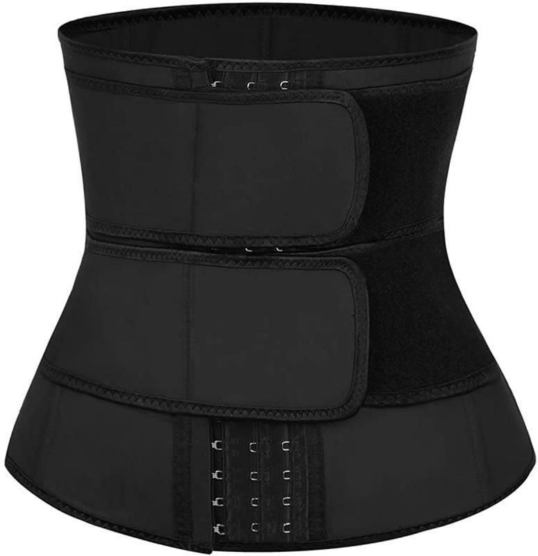 Sweat Waist Trainer for Women Two Belts, Neoprene Workout Corset Waist Trainer Cincher Trimmer Shaper Three-breasted