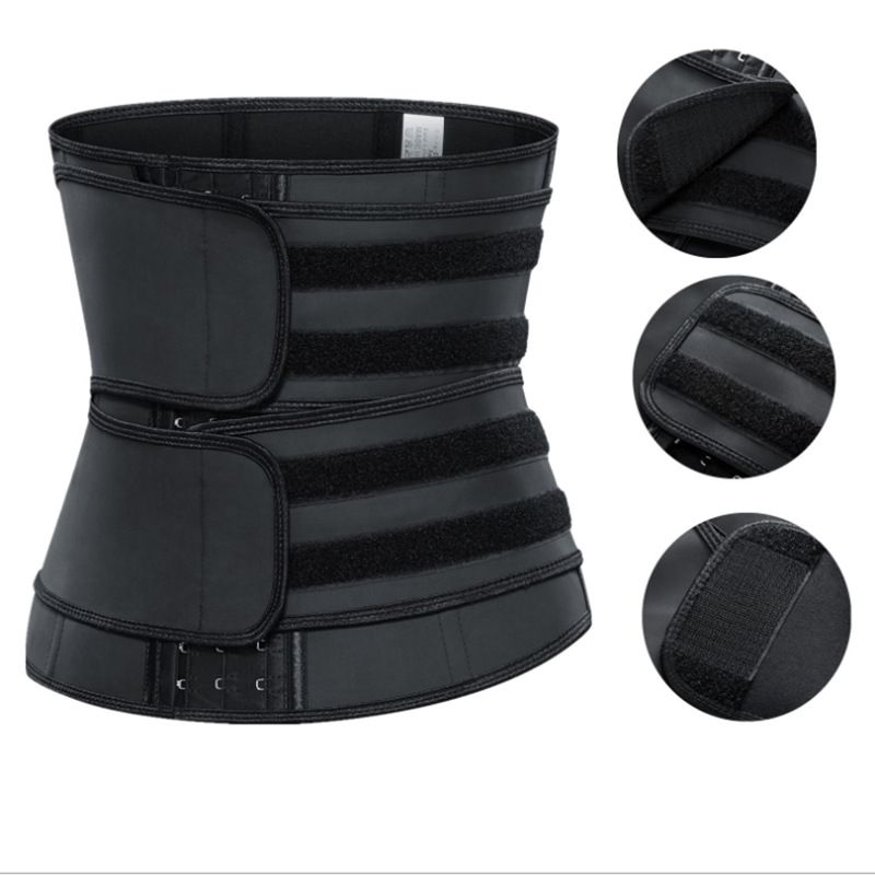Sweat Waist Trainer for Women Two Belts, Neoprene Workout Corset Waist Trainer Cincher Trimmer Shaper Three-breasted
