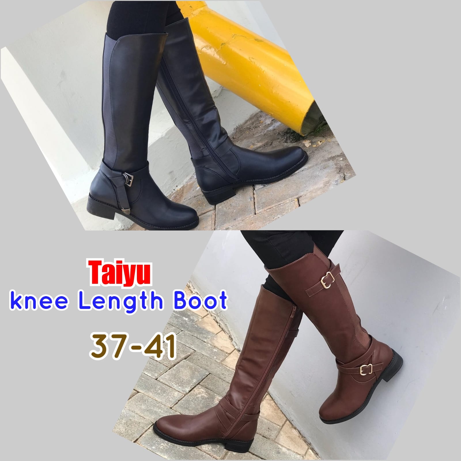 Taiyu Knee High Women Boots Knee Length Boots Leather Material With Rubber Sole