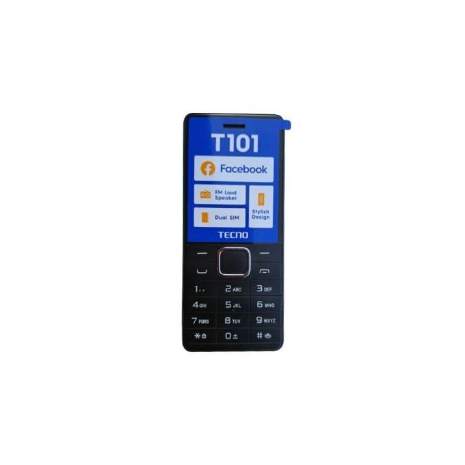 Tecno T101 (Dual Sim) Button Phone🔹 Torch 🔹Wireless FM🔹 Battery 1000mah Feature Kabambe  Mobile Phone