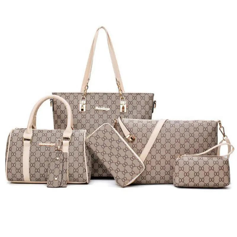 Trendy Fashion 6 in  1 Classic trendy ladies handbags PU leather bag