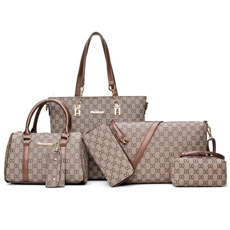 Trendy Fashion 6 in  1 Classic trendy ladies handbags PU leather bag