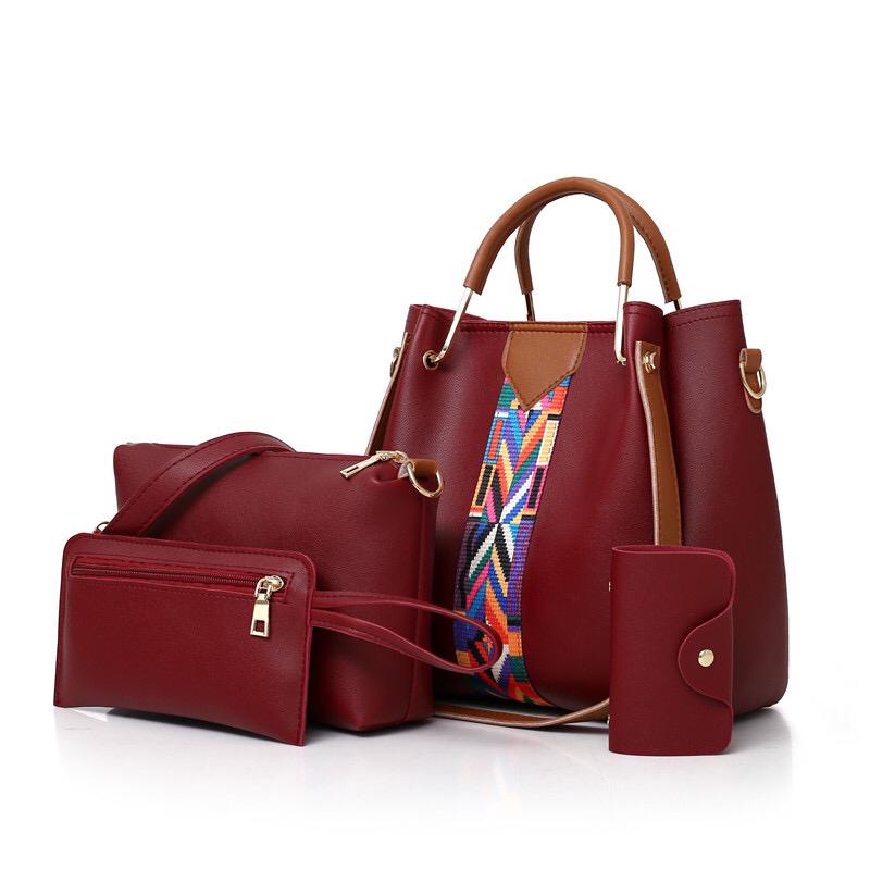 Trendy Fashion 4in1top handle vintage handbags PU leather bags