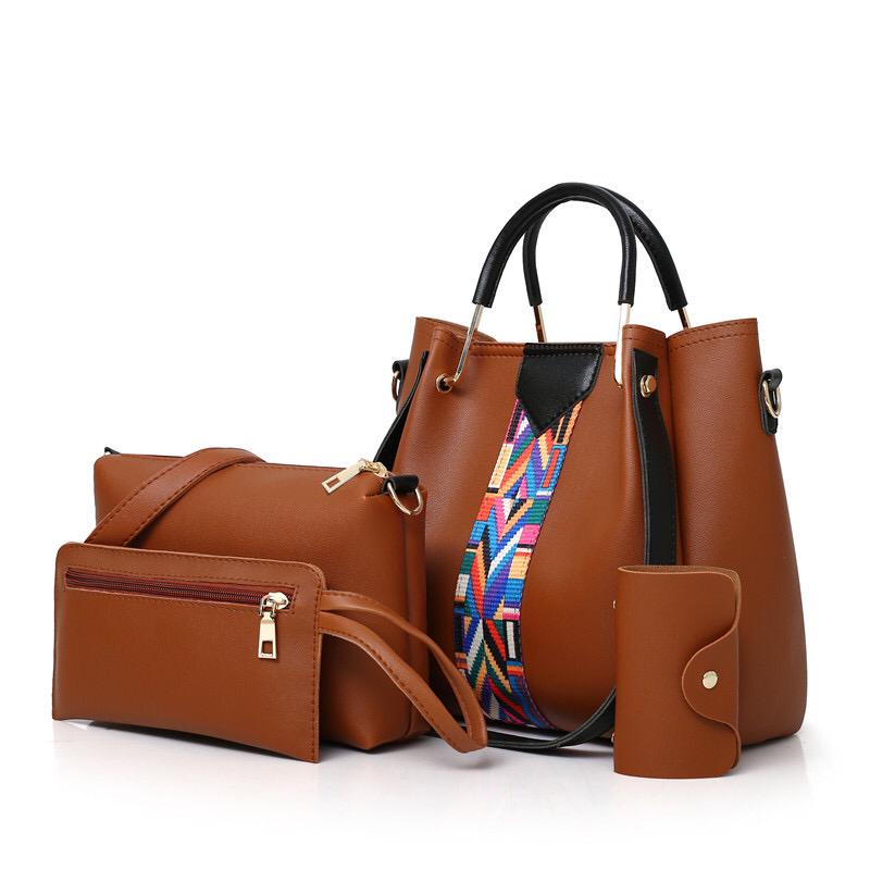 Trendy Fashion 4in1top handle vintage handbags PU leather bags