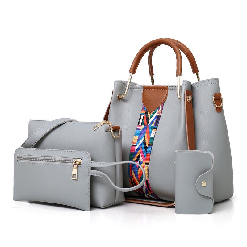 Trendy Fashion 4in1top handle vintage handbags PU leather bags