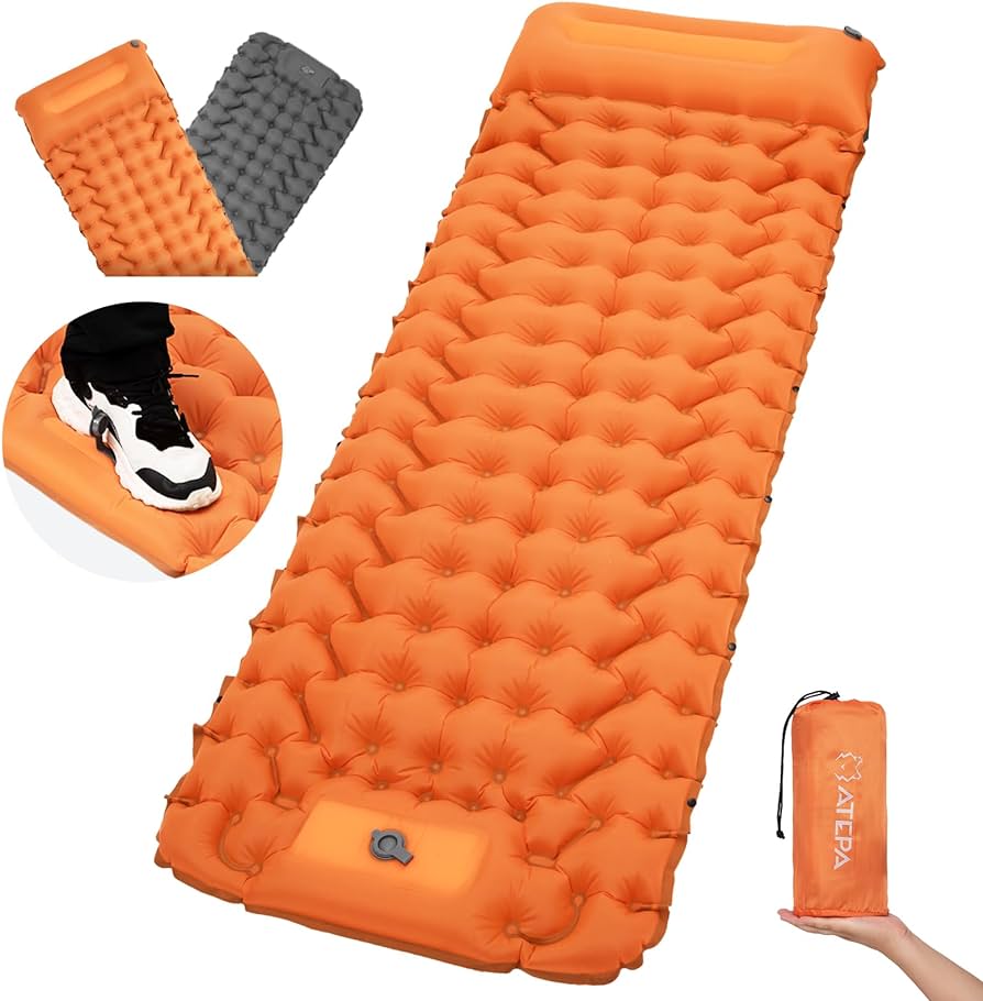 Portable Outdoor Sleeping H Pad Camping Mat Nylon Inflatable