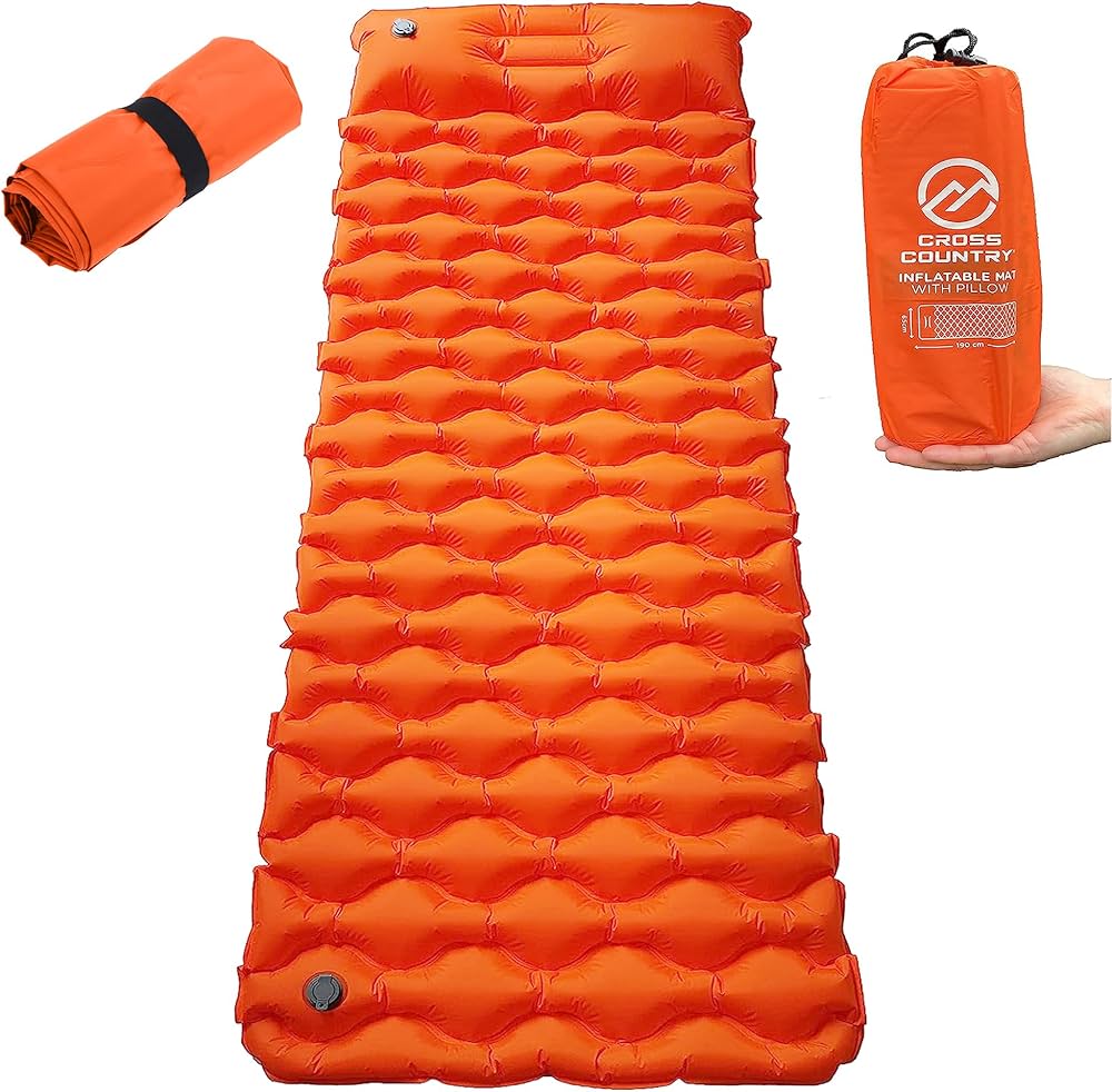 Portable Outdoor Sleeping H Pad Camping Mat Nylon Inflatable