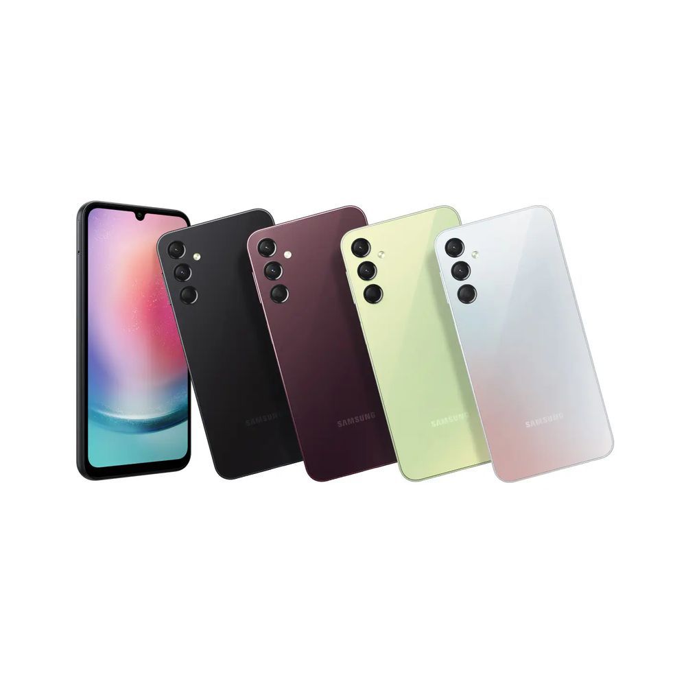 Samsung Galaxy A24 6.5" 90Hz AMOLED 128GB + 4GB 50MP+5MP+2MP Back  | 13MP Front Camera 5000mAh 25W Charging Android 13 Side Fingerprint Unlock 4G LTE Dual SIM Smart Phones