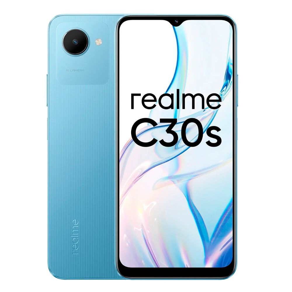 Realme C30S Smartphone 6.5'',IPS LCD(3GB + 64GB) 5000mAh (Dual SIM),8MP,.sided Fingerprint Android 12 Smart phones Blue