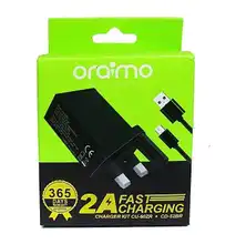 Oraimo 2A , Fast Charging Android 2.0 Charger-Black
