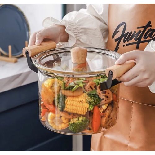 Borosilicate Clear Glass Cooking Pot
