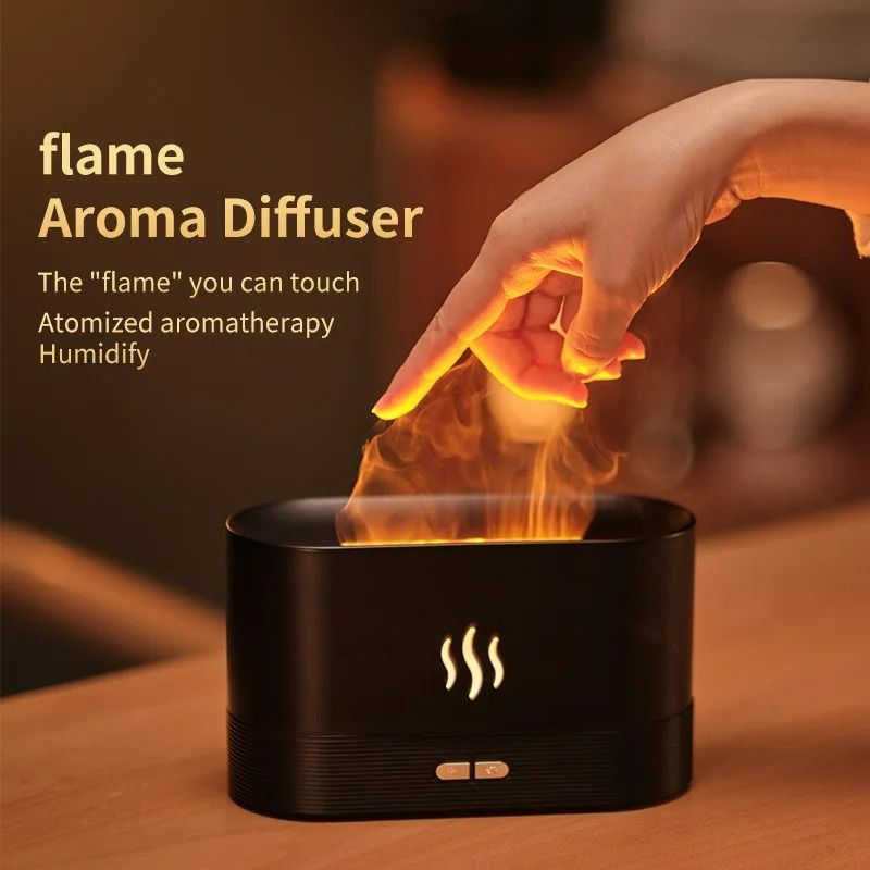 Portable Cool Mist Usb Led change color 7 colors fire flame room humidifier Aroma Essential Oil Diffuser h2o air humidifier
