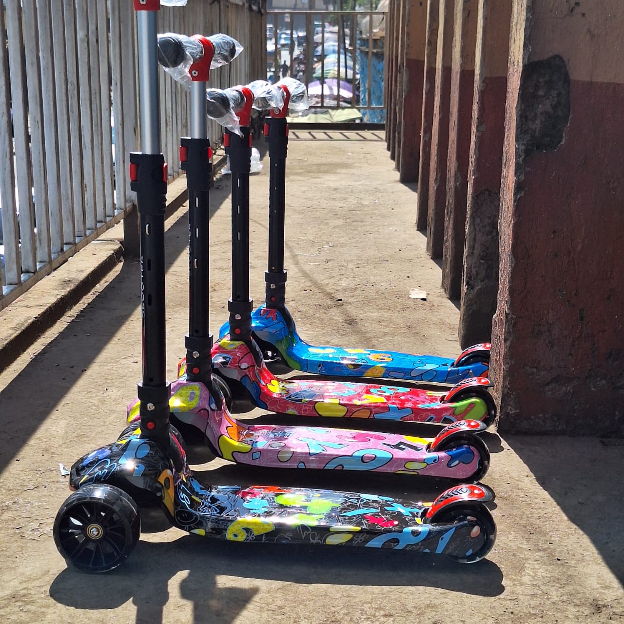 Kids' 3-Wheel Kick Scooter with Galaxy LED Lights & Music – Adjustable Height for Ages 2-7 Years