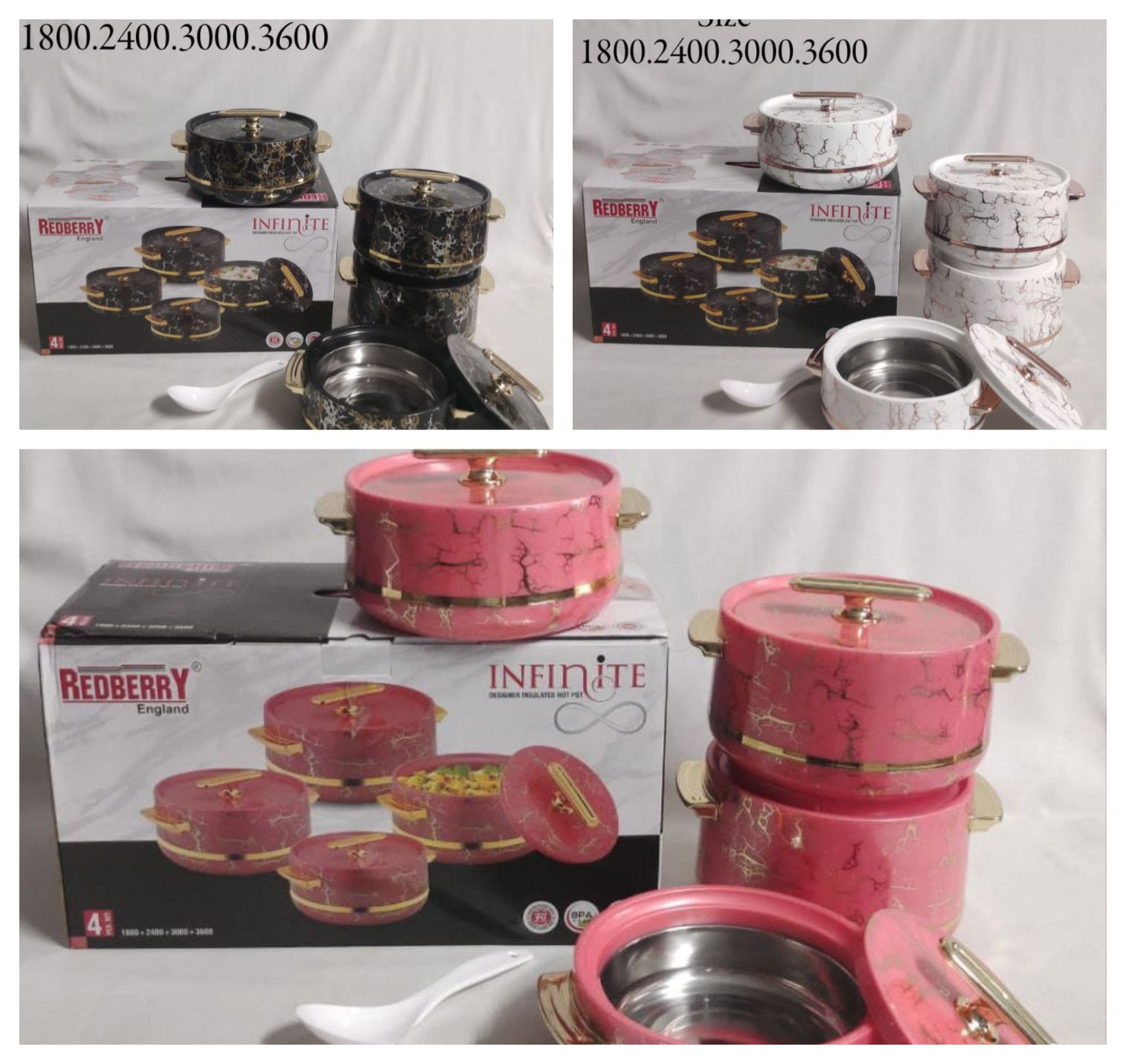 Hotpot 4 pieces - PREMIUM RANGE  PLASTIC  DESIGNER HOTPOT