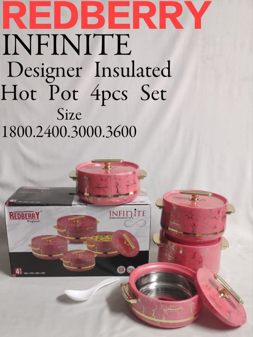 Hotpot 4 pieces - PREMIUM RANGE  PLASTIC  DESIGNER HOTPOT