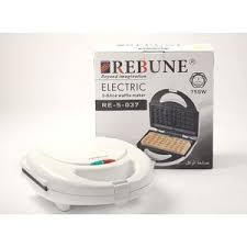 Rebune RE-5-065 2 Slice Waffle Maker Non-Stick Coating White and BlacK 750W