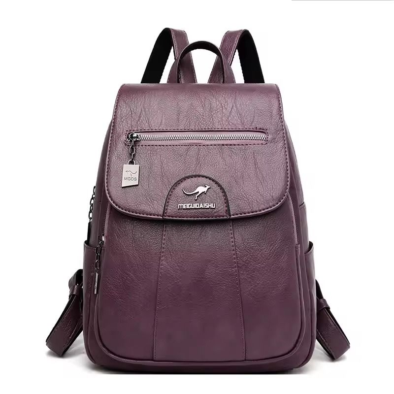 Women's Backpack New High Quality Soft Leather Leisure Travel Large Capacity School Bags for Teenage Girls